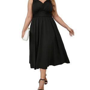 DJ Summers Dress Black 24 Flowy A Line Midi